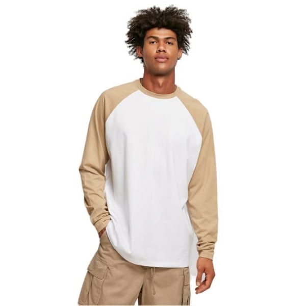 Langærmet T-shirt - Urban Classics - GT - 100% økologisk bomuld - Oversize pasform - Hvid/beige - 5XL Vit/beige XXXL
