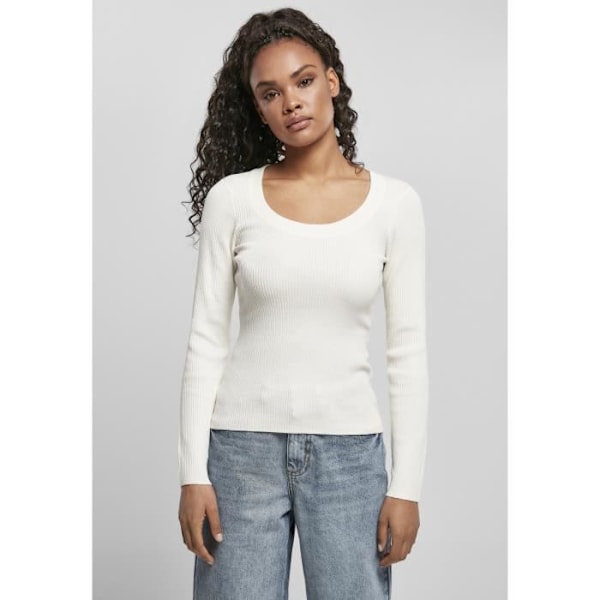 Pull femme Urban Classics leveä kaula-aukko - valkoinen - M