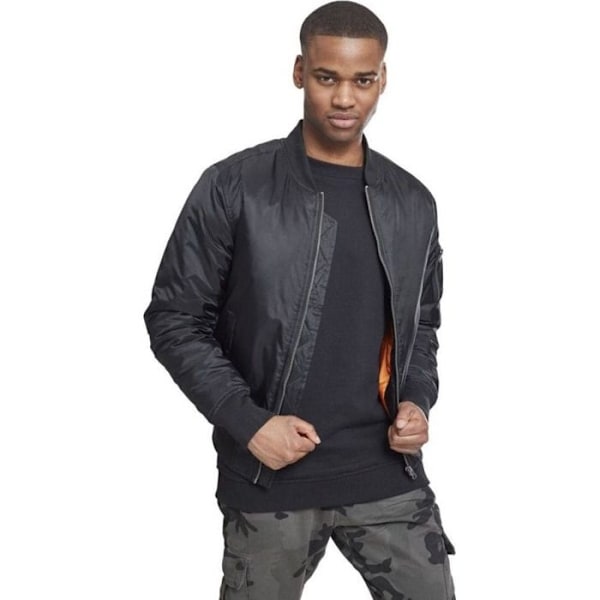 Jakke - Urban Classic - Basic Bomber - Sort - Unisex - Store størrelser svart XXXL