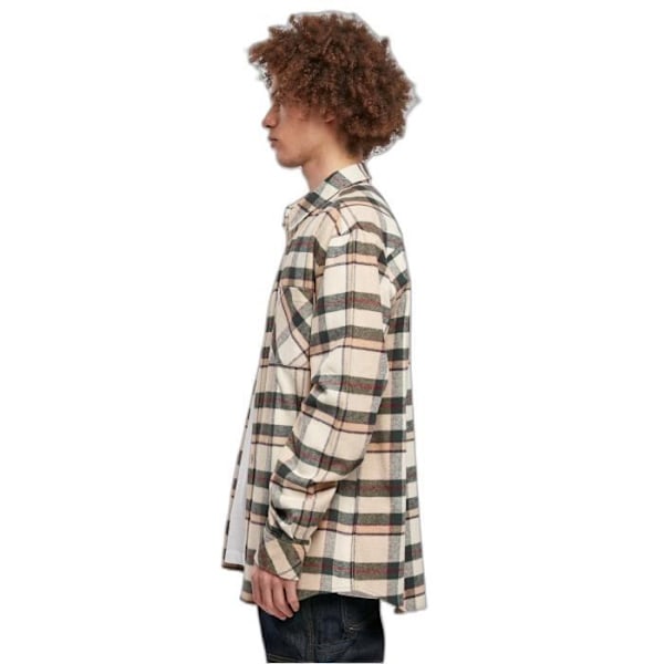 Urban Classics Mountain Check Shirt - beige/flaskgrön - S