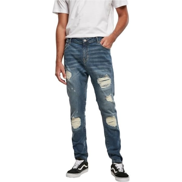 Urban Classics Heavy Destroyed - siniset slim-farkut - 28x32 Blå 29