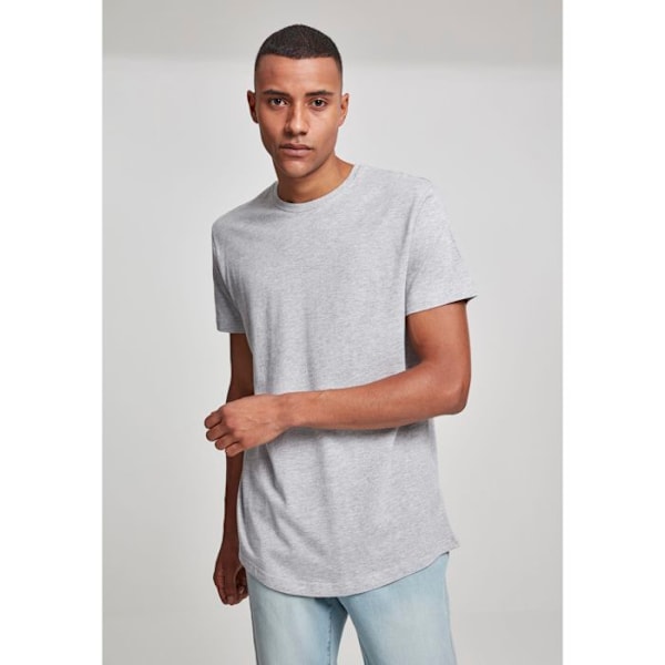 T-shirt Lång - Urban Classics - FORMAD - 100% Bomull - Långa Ärmar - Rund Hals Grå XL