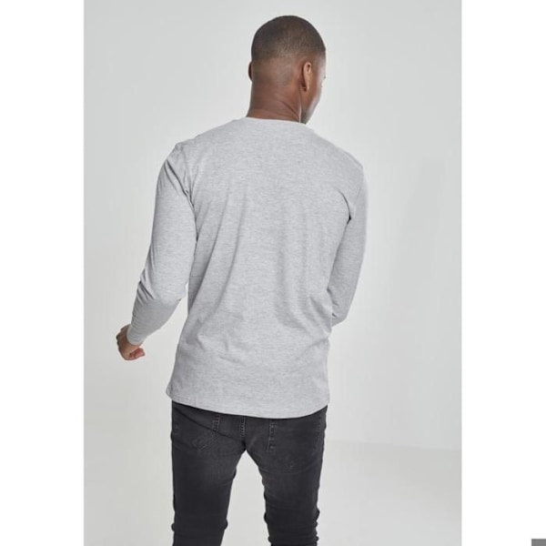 T-shirt - Urban Classics - Henley - Lange ærmer - 90% bomuld - Farve grå grå jag