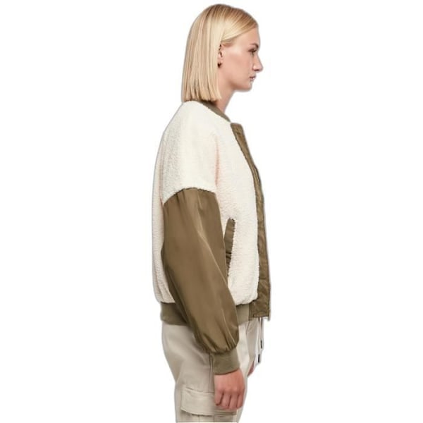Blouson sherpa oversize nainen Urban Classics - valkoinen/tumma vihreä - M