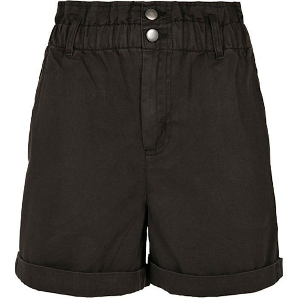 Damshorts med hög midja - Urban Classics - svart - volang stil med papperspåse - integrerade fickor Svart 28