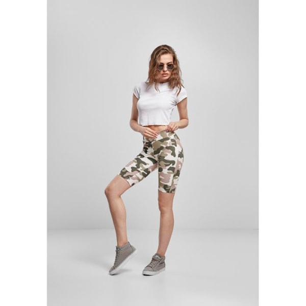 Korte cykelbukser dame - Urban Classics - Høj talje - Camouflage - Maksimal komfort - Tæt pasform roscamouflage XS