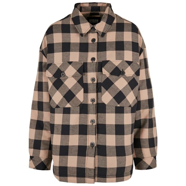 Flanellskjorta - Urban Classics - Vadderad - Rutig mönster - Oversize passform - Vadderad foder svart/taupe S