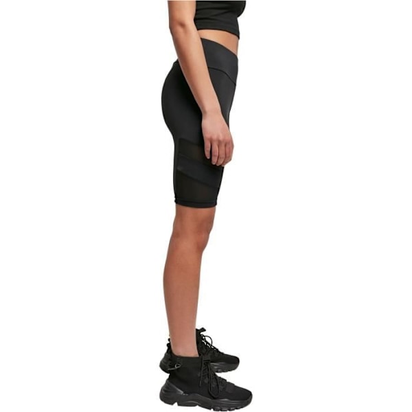 Atletiska cykelshorts för kvinnor - Urban Classics - Tech Mesh - Hög midja - Svart Svart M