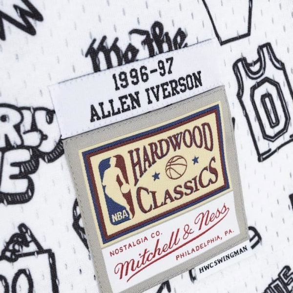Maillot - Philadelphia 76ers - Allen Iverson - Doodle Swingman 1996 - Vit - Vuxen Vit XL