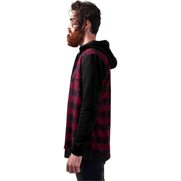 Huppari - URBAN CLASSICS - Flanelli - Punainen - Pitkät hihat - Normaali sort/rød/sort M