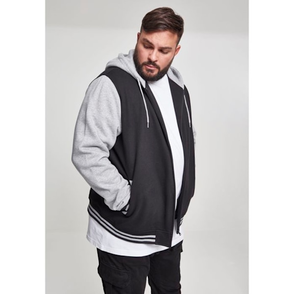 Sweatshirt - Urban Classic - 2-färgad dragkedja - Svart/grå - Långa ärmar - Huva svart grå M