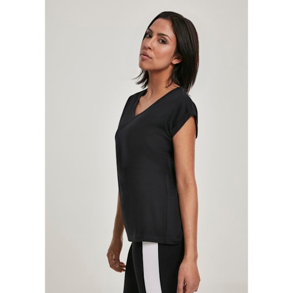 T-shirt kvinde - Urban Classic - V-udskæring - Korte ærmer - Loose fit - Sort sort L