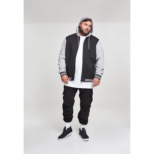 Sweatshirt - Urban Classic - 2-tone zip - Sort/grå - Lange ærmer - Hættecol svart grå M
