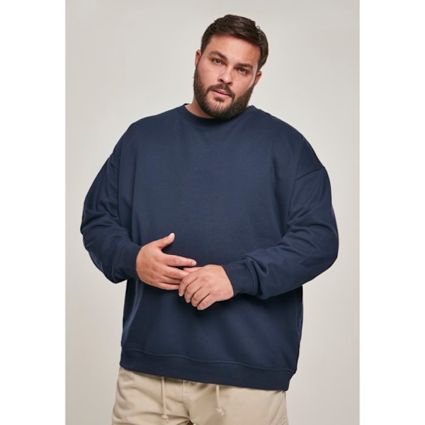 T-shirt - Urban Classic - Basic Crewneck - Blå - Langærmet - Klassisk hals äggskal XL