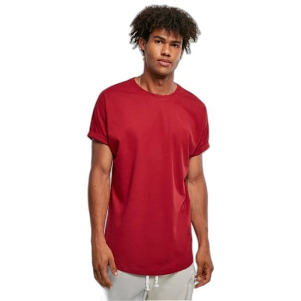 T-shirt Urban Classics Lang Formet Turnup - rød - XXL Röd M
