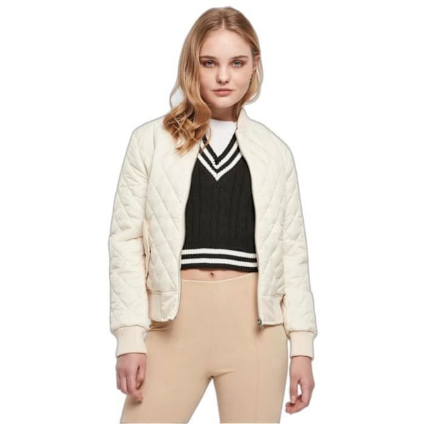 Urban Classics dunjacka i argyle nylon för kvinnor - vit - XS Vit S