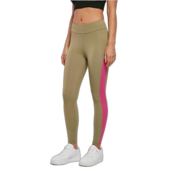 Naisten leggingsit Urban Classics Color Block - vihreä kaki/violetti - XS Kakigrön/lila S