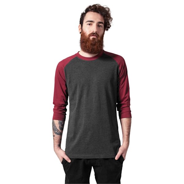 T-paita - Kaupunkimalli - Raglan - 3/4-hihat - Väri valkoinen/musta - Regular-malli vit svart XL