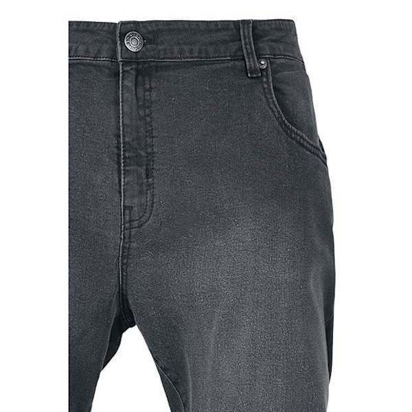 Jean - URBAN CLASSICS - Slim Fit Zip - 98% Bomuld - 2% Elasthan - Sort Svart 34/32