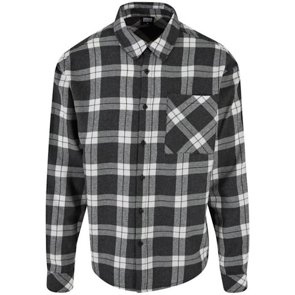 Surchemise - Urban Classics - Oversize - Rutigt mönster - Bröstficka - Återvunnen tyg grå vit M