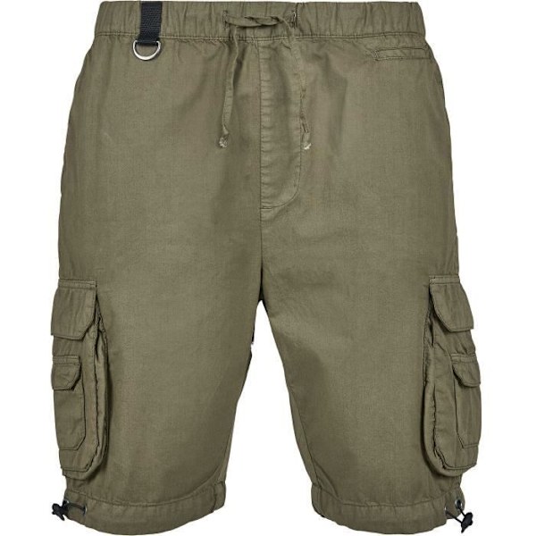 Lyhyt Cargo Mies - Urban Classics - Kaksoistaskut - Oliivi - 100% Puuvilla Oliven L