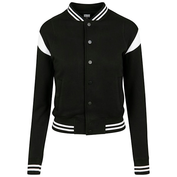 Teddyjacka för kvinnor Urban Classic inet college sweat svart vit XL