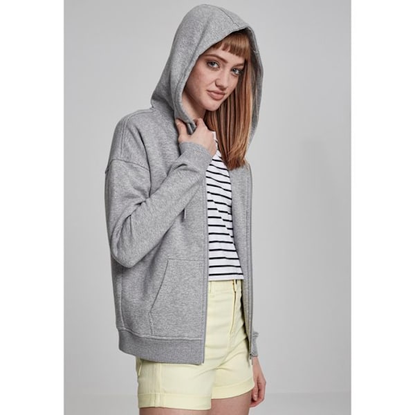 Vetoketjullinen huppari - Urban Classic - Classic Ladies - Harmaa - Pitkät hihat - Naisille grå M