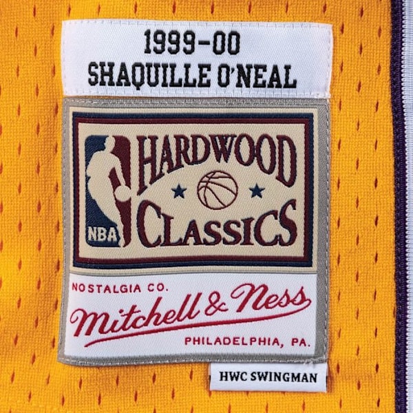 Maillot NBA - Mitchell & Ness - Shaquille O'Neal - Los Angeles Lakers - Gul - Storlek M/L Svart M