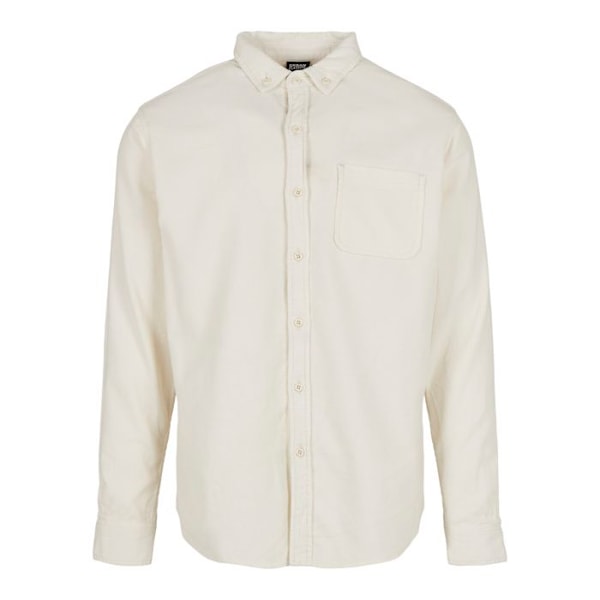 Skjorta stora storlekar - Urban Classics - Cord - 100% bomull - Kent-krage - Bröstficka Vit XXXXXL