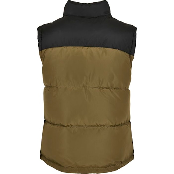 Jakke - Urban Classics - Block Puffer - Sort/Oliven Grøn - Polyester - Mand svart/olivgrön M