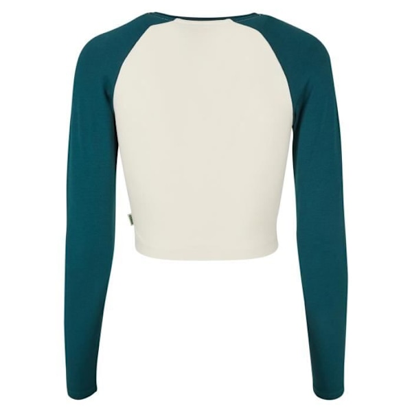 T-paita pitkähihaisena orgaanisena naisille Urban Classics Retro Baseball GT - valkoinen/sininen ankka - 2XL Vit/ankblå XXXXXL