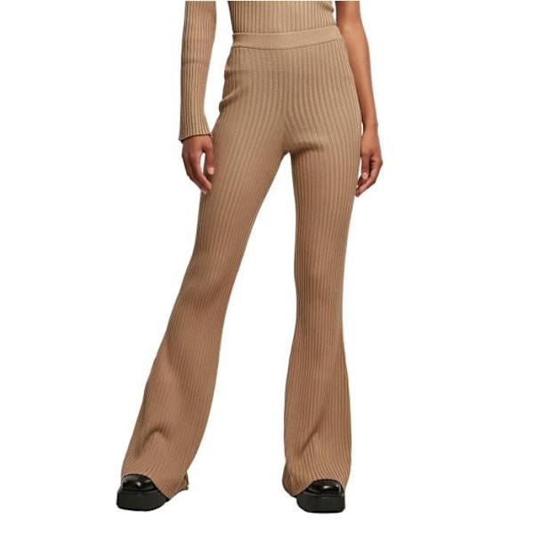 Urban Classics GT ribbad utsvängda leggings för kvinnor - beige - 2XL Beige XXXL