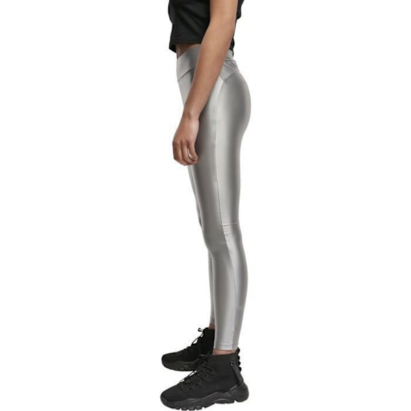 Urban Classics Shiny Metalic leggings med hög midja för kvinnor Mörksilver jag