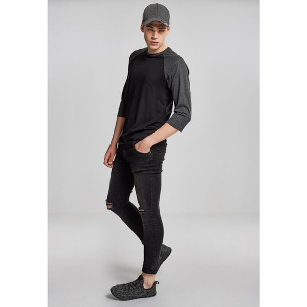 T-paita - Kaupunkiklassikko - Raglan - 3/4-hihat - Väri ruskea/musta - Regular-malli brun/sort M