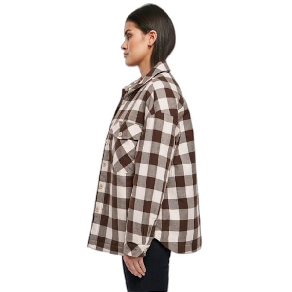 Pudebluse i flannel til kvinder Urban Classics - rosa/brun - M