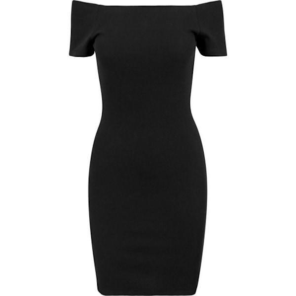 Naisten mekko - URBAN CLASSICS - Urban Classic Rib - Musta - Tiukka - Lyhyet hihat svart jag