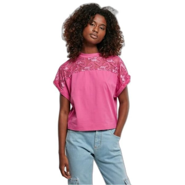 Urban Classics Oversized GT t-shirt i spets för kvinnor - lila - 5XL Lila XXXXXL