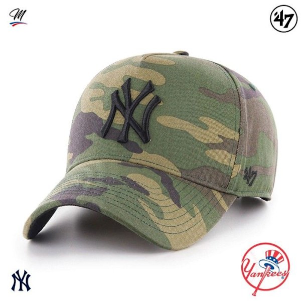 Kasket - 47 Brand - New York Yankees - Justerbar - 100% bomuld - Afslappet trä camo