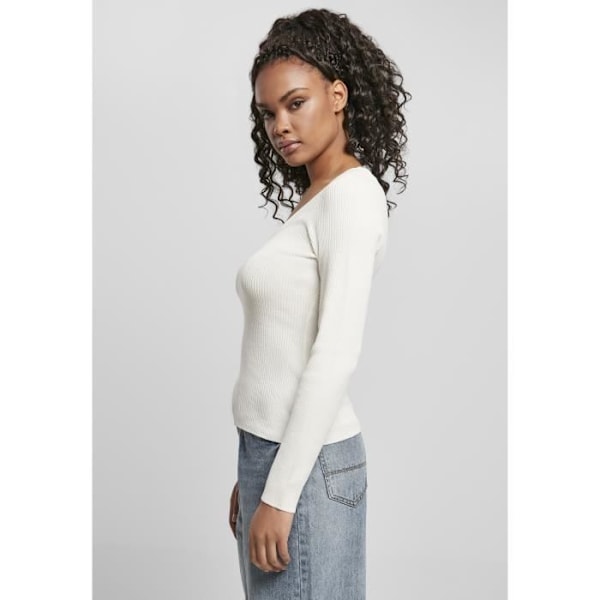 Pull femme Urban Classics bred hals - hvid - L