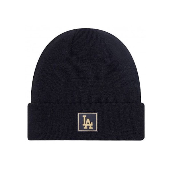 Mixte bonnet Los Angeles - New Era - Sort og guld - Broderet LA-patch - Elastisk materiale