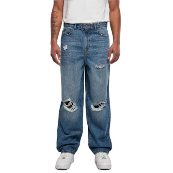 Urban Classics Distressed 90-talsjeans - blå - 32 Blå 32