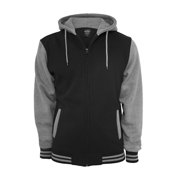 Sweatshirt - Urban Classic - 2-tone zip - Sort/grå - Lange ærmer - Hættecol svart grå M