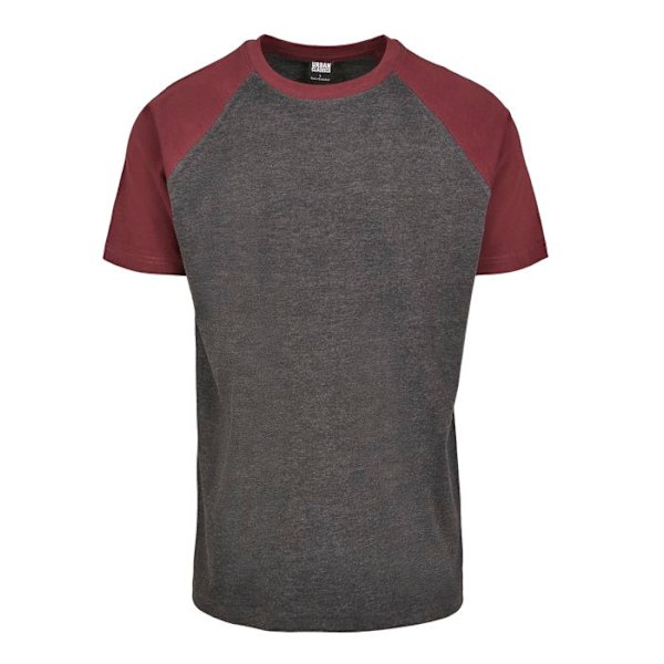T-paita - URBAN CLASSICS - Raglan Contrast 2.0 - Tummanruskea/Vihreä - 100% puuvillaa - Lyhyet hihat mörkbrun/flaskgrön XL
