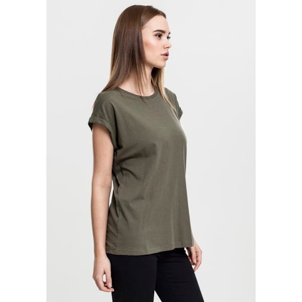 T-shirt dam - Urban Classic - Förlängd - Färg oliv - Lång passform - 100% bomull oliv XL