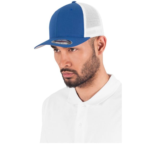 Casquette - Flexfit - 2-tone - Polyester mesh - Comfortfit design - 6 paneler röd vit S / M