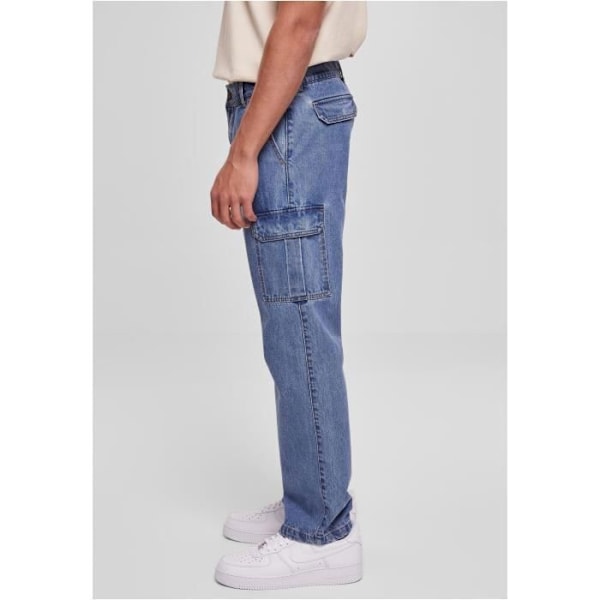 Jeans cargo - Urban Classics - Klassisk model - Blå farve - Lige pasform - Cargo lommer Blå 33