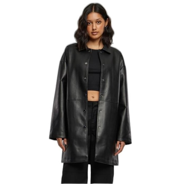 Manteau i kunstlæder til kvinder Urban Classics Svart M