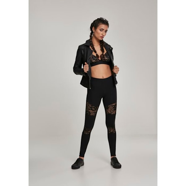 Damleggings - Urban Classic - Spetsinsatser - Svart - Bekväm - Spetsinsatser svart jag