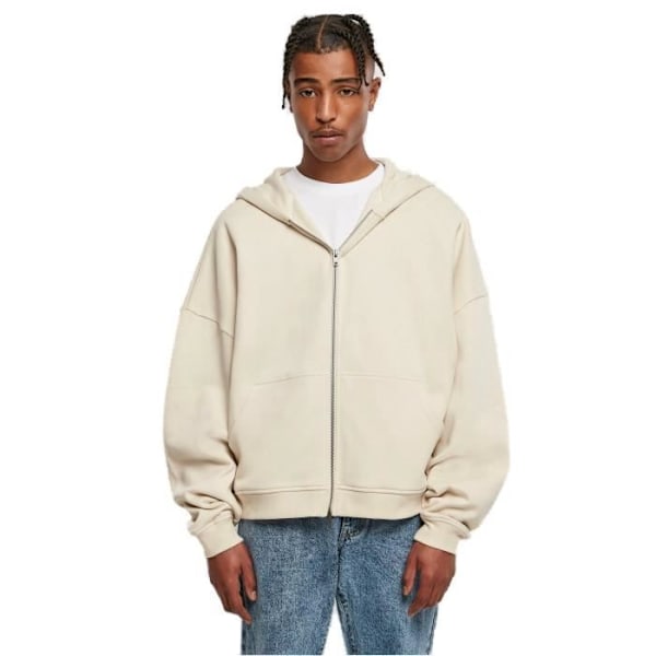 Zip hoodie - Urban Classics - 90's GT - Off-white - 3XL - Man Äggskal XXXXL