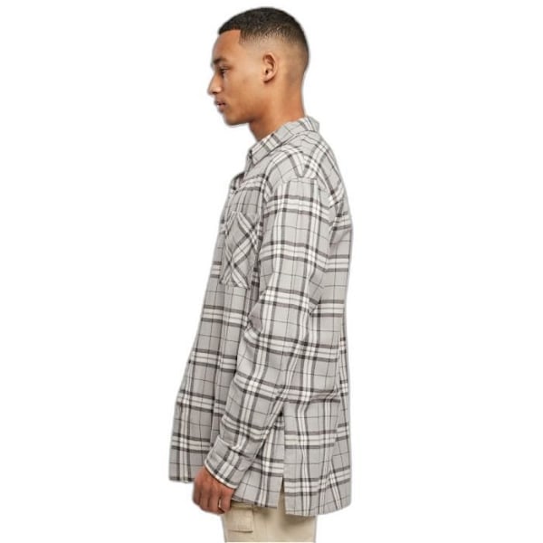 Chemise Urban Classics Lang Oversized Grå Tjek - grå/sort - M